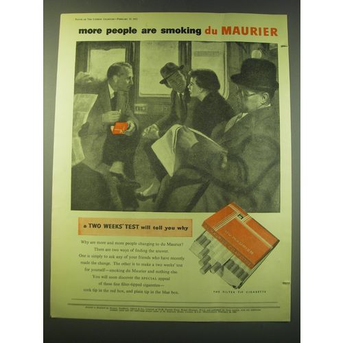 1953 du Maurier cigarettes Ad - more people are smoking du Maurier