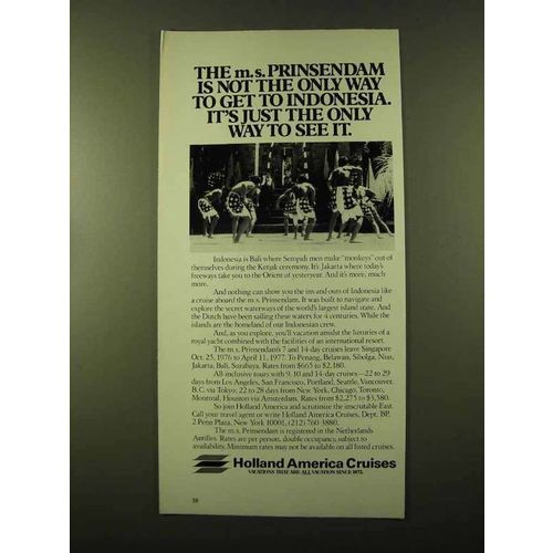 1976 Holland America Cruises Ad - The m.s. Prinsendam