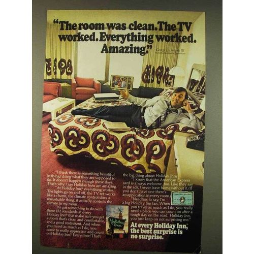 1976 Holiday Inn Ad - The Room Was Clean TV Worked