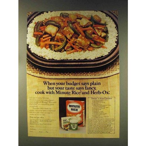 1976 Minute Rice & Herb-Ox Ad - Sweet 'n Sour Chicken