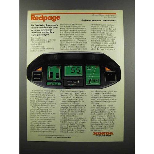 1983 Honda Gold Wing Aspencade Instrumentation Ad