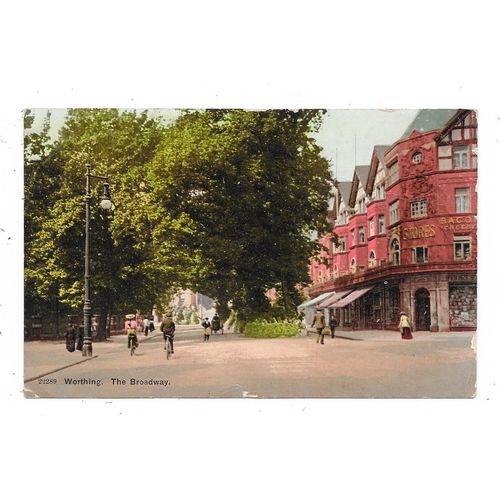 PRINTED POSTCARD OF THE BROADWAY WORTHING SUSSEX POSTED 1916 (3324)