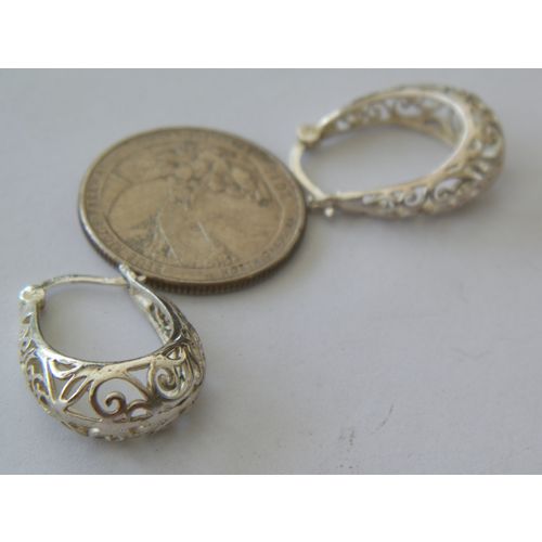 18 X 23MM STERLING SILVER HOOP EARRINGS