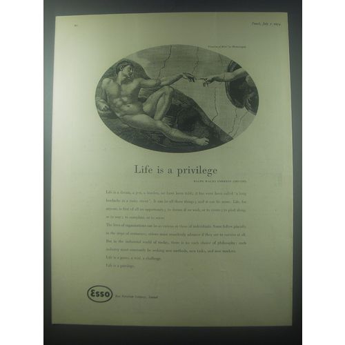 1954 Esso Oil Ad - Life is a privilege