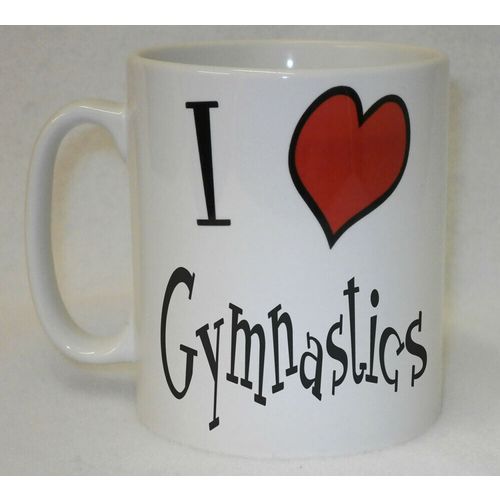 I Heart Gymnastics Mug Can Personalise Funny Love Sport Athletics Gym Fit Gift