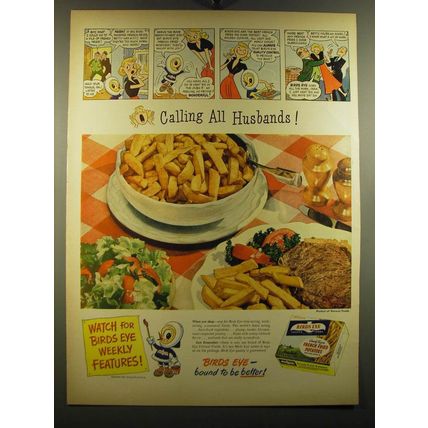 1950 Birds Eye French Fried Potatoes Ad - Calling all husbands