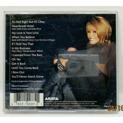 My Love Is Your Love by Whitney Houston (CD, 1998, Arista)