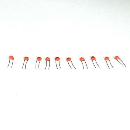 10 x 0.0022uf - 2200pF - 2.2nF - (222) 50V Ceramic Disc Capacitors - Free Post