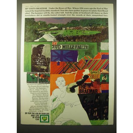 1965 BP Oil Ad - art by Abis, Sida and Stribley - BP visits Braemar