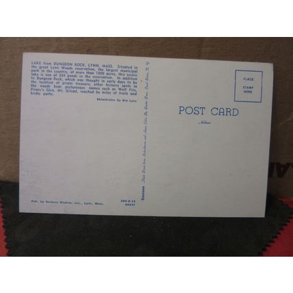 LAKE from DUNGEON ROCK, LYNN, MASSACHUSETTS, USA unused postcard =