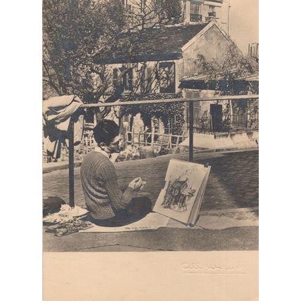 Paris Street Artist Painting French House Swimming Pool French Postcard