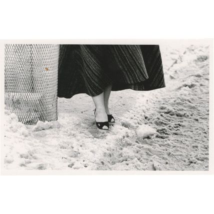 New York Litter Bin Disaster Snow Gusty Skirt Award Photo Postcard