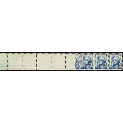 1283B, MNH 5¢ Strip of 8 With four Blank Stamps Error - Stuart Katz