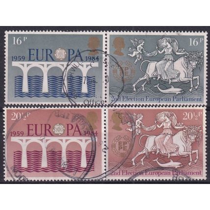 GB 1984 SG 1249a/1251a Used Se-Tenant Pairs - Europa/CEPT (G-275)