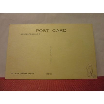 THE CASTLE AND KEEP, CARDIFF, WALES unused vintage postcard dated 1969 =