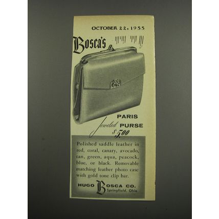 1955 Bosca's Jeweled Paris Purse Advertisement