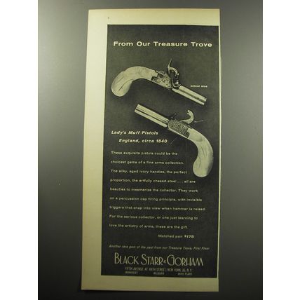 1957 Black, Starr & Gorham Lady's Muff Pistols Ad - From our Treasure Trove