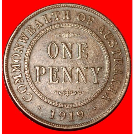 BRITAIN DIES: AUSTRALIA★1 PENNY 1919 DOT★GEORGE V 1911-1936★LOW START★NO RESERVE