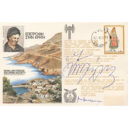 Xania Crete Greece Military Flown Rare 1972 RAF Escaping Society Hand Signed FDC