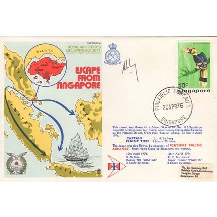 Escape From Singapore RAF Escaping Society Hand Signed 1976 FDC