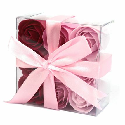 2x SET OF 9 LUXURY PINK ROSES SOAP FLOWERS - BEAUTIFUL GIFT
