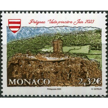 Monaco. 2023. Visit of Prince Albert II to Polignac, France (MNH **) Stamp