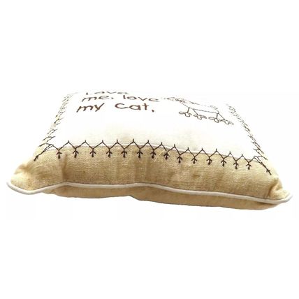 Small Decorative Pillow Love Me Love My Cat 8 CM Gift Feline Home Decor