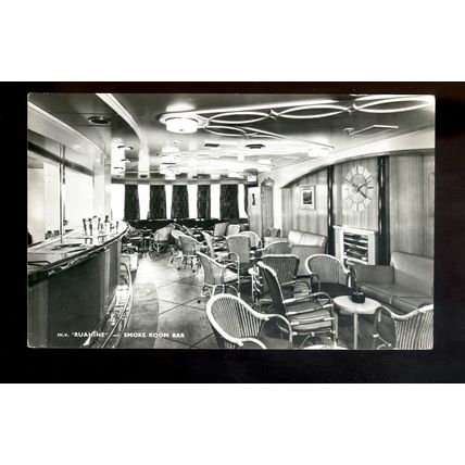 LS3900 - New Zealand Shipping Liner - Ruahine - Smoking Room & Bar - postcard