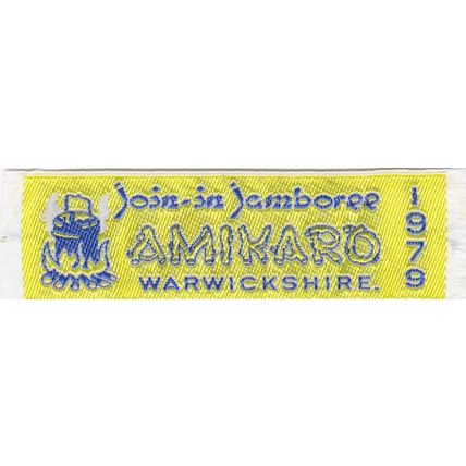 Scout Badge UK Jamboree - Warwickshire Amikaro 1979 - Ribbon (J1)