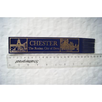 Vintage: black leather bookmark - Chester, The Roman City of Deva