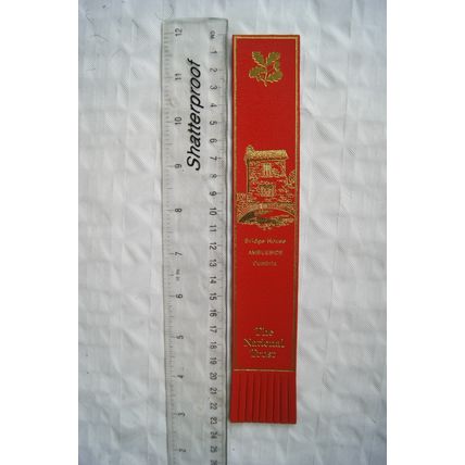 Vintage: red leather bookmark - Bridge House, Ambleside, National Trust