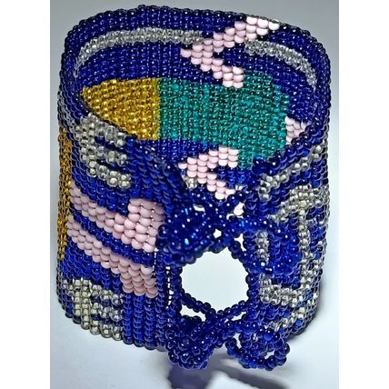 Traditional Huichol Art. Mexico Glass Seed Beads Bracelet. Día de los Muertos 4