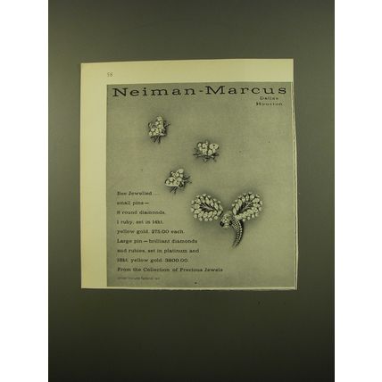 1961 Neiman-Marcus Pins Advertisement - Bee Jeweled