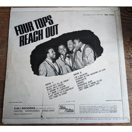 THE FOUR TOPS Reach Out LP 1967 vinyl record UK Tamla Motown SOUL pop