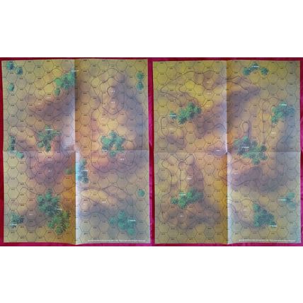 Two FASA BattleTech Paper Maps Rolling Hills #1 & #2 From Map Set 3