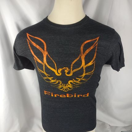 G.M. Men's Firebird Graphic Black Short Sleeve T-Shirt Size Medium