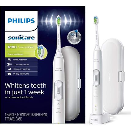 PHILIPS Sonicare Protectiveclean 6100 Rechargeable Electric Toothbrush, with Pre