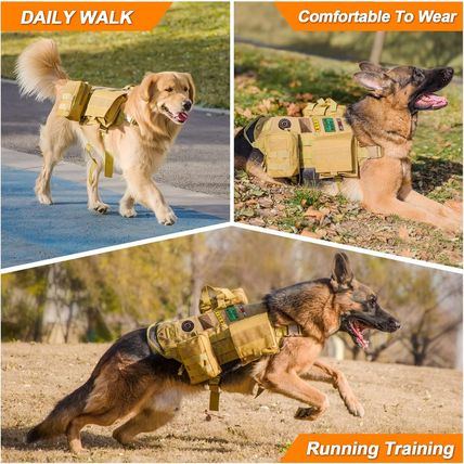 Tactical Dog Harness with Pouches,Dog Vest Harness for Large Medium Dogs No-Pull