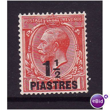 British Levant 1921 sg42 1 1/2pi on 1d Bright Scarlet m mint