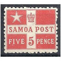 Samoa 1894 SG71 5d Dull Vermillion Mounted Mint ...