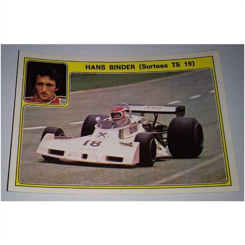 Panini Super Auto no 24 Hans Binder - Sticker