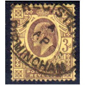sg232 3d dull purple / orange-yellow dated CDS Very fine used