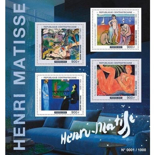 CENTRAL AFRICA 2015 SHEET MNH HENRI MATISSE ART PAINTINGS ARTE PINTURAS 4