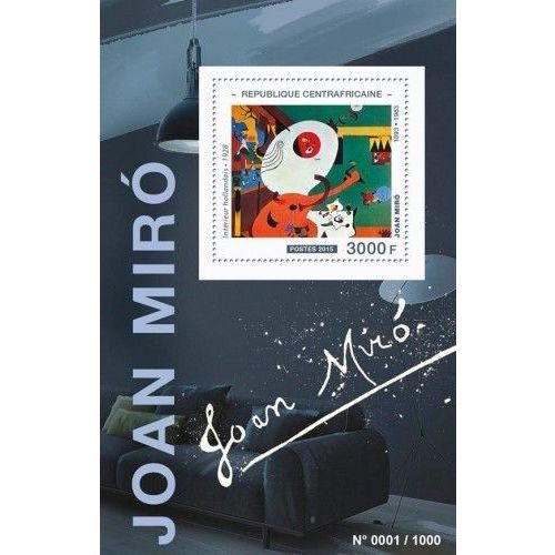 CENTRAL AFRICA 2015 SHEET MNH JOAN MIRO ART PAINTINGS ARTE PINTURAS 4A