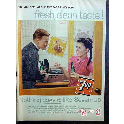 7UP 1959 SEVEN UP records vintage ad