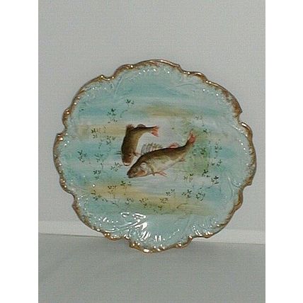 VICTORIAN, HAND PAINTED DECORATIVE PERCH PLATE, Certified Victorian, Very Rare.