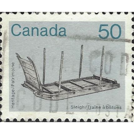 CANADA, Sleigh, blue 1985, 50c, #5