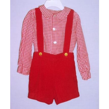 Vintage 60s Handmade 3 Piece Boy's Courduroy Suit w. Short Pants