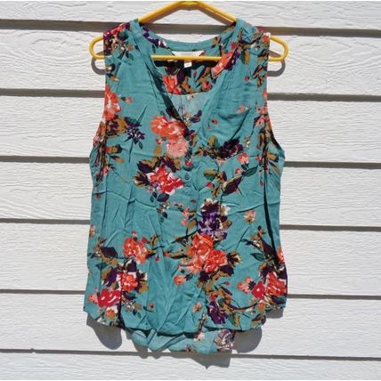 Market & Spruce Green Floral Top XL 42 Chest