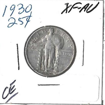 1930 US Standing Liberty Quarter XF/AU Grey Sheet $45.00